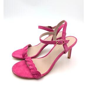 Stuart Weitzman Dancer Twistie Suede Sandal Women's Pink Size US6 EU36.5